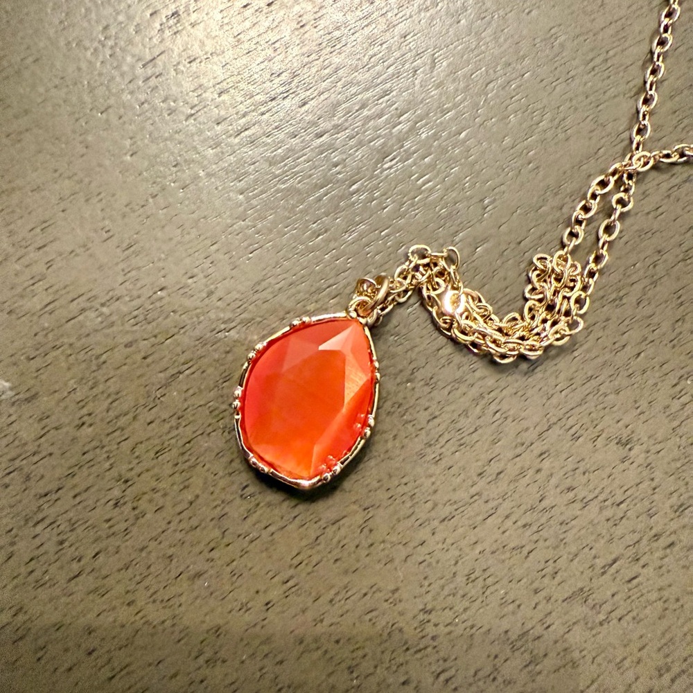 14th & Union Orange Teardrop Pendant Necklace